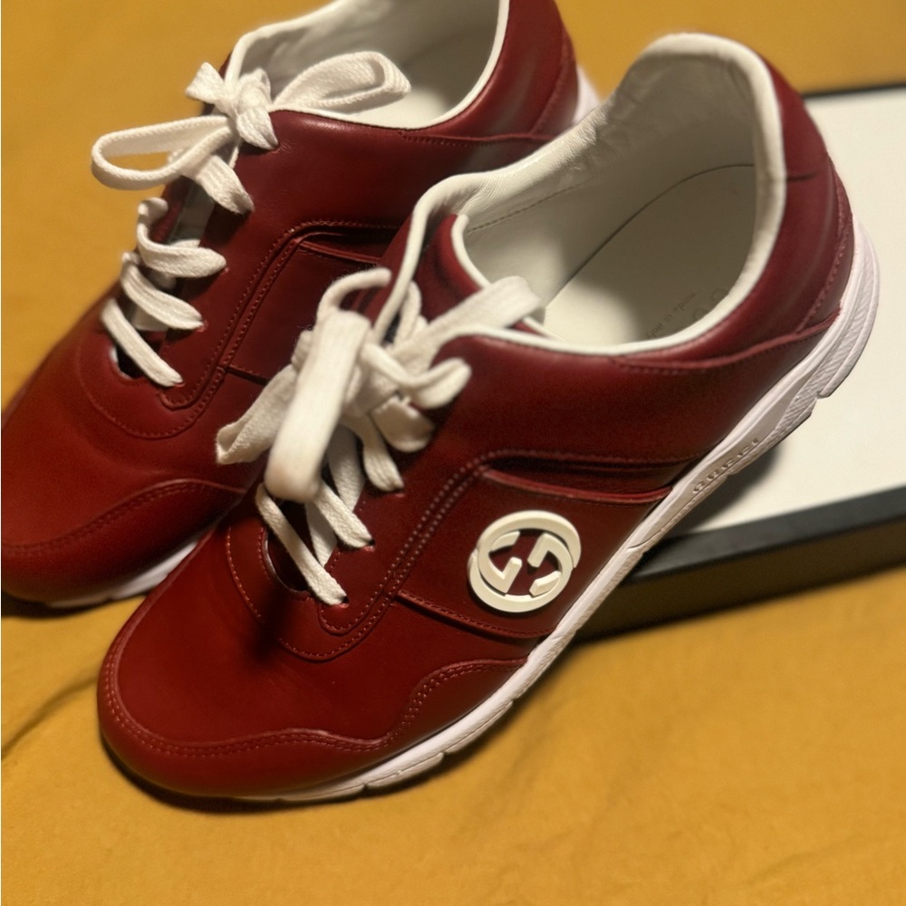 Red Gucci sneakers